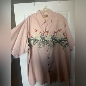 Caribbean Pink Floral Men's Shirt